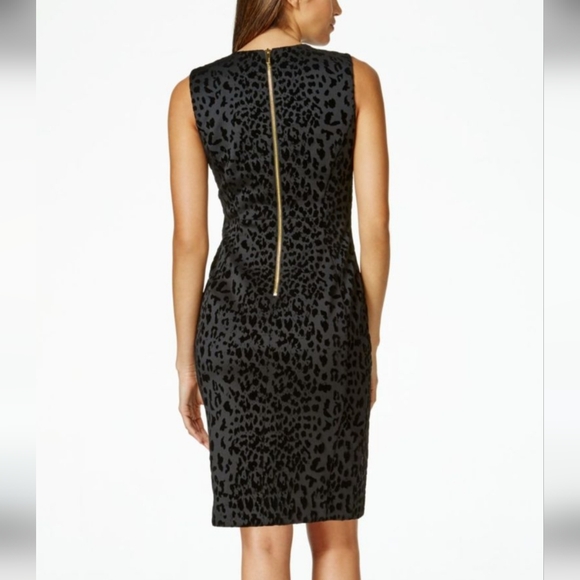 Calvin Klein Black Animal Print Midi Dress - Picture 2 of 3